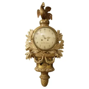 049 Gustavian Wall Clock signed Jacob Kock