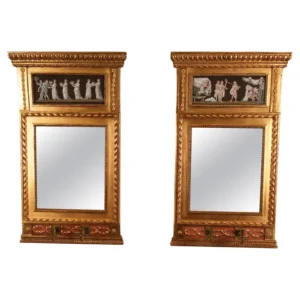 051 Pair of 1790 Gustavian Mirror Wall Sconces